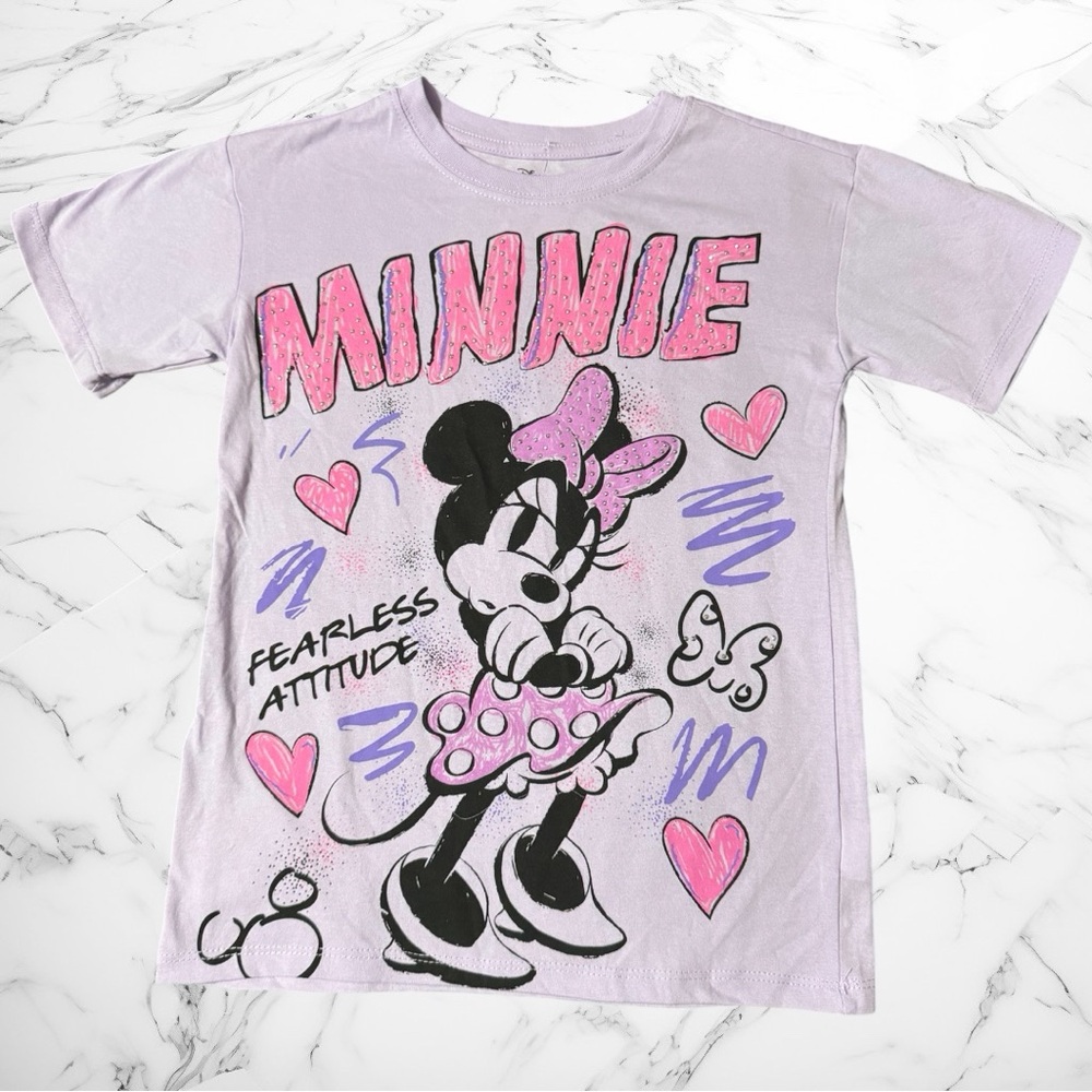 Disney Minnie Mouse "Fearless Attitude" Kids Graphic Tee size 7/8